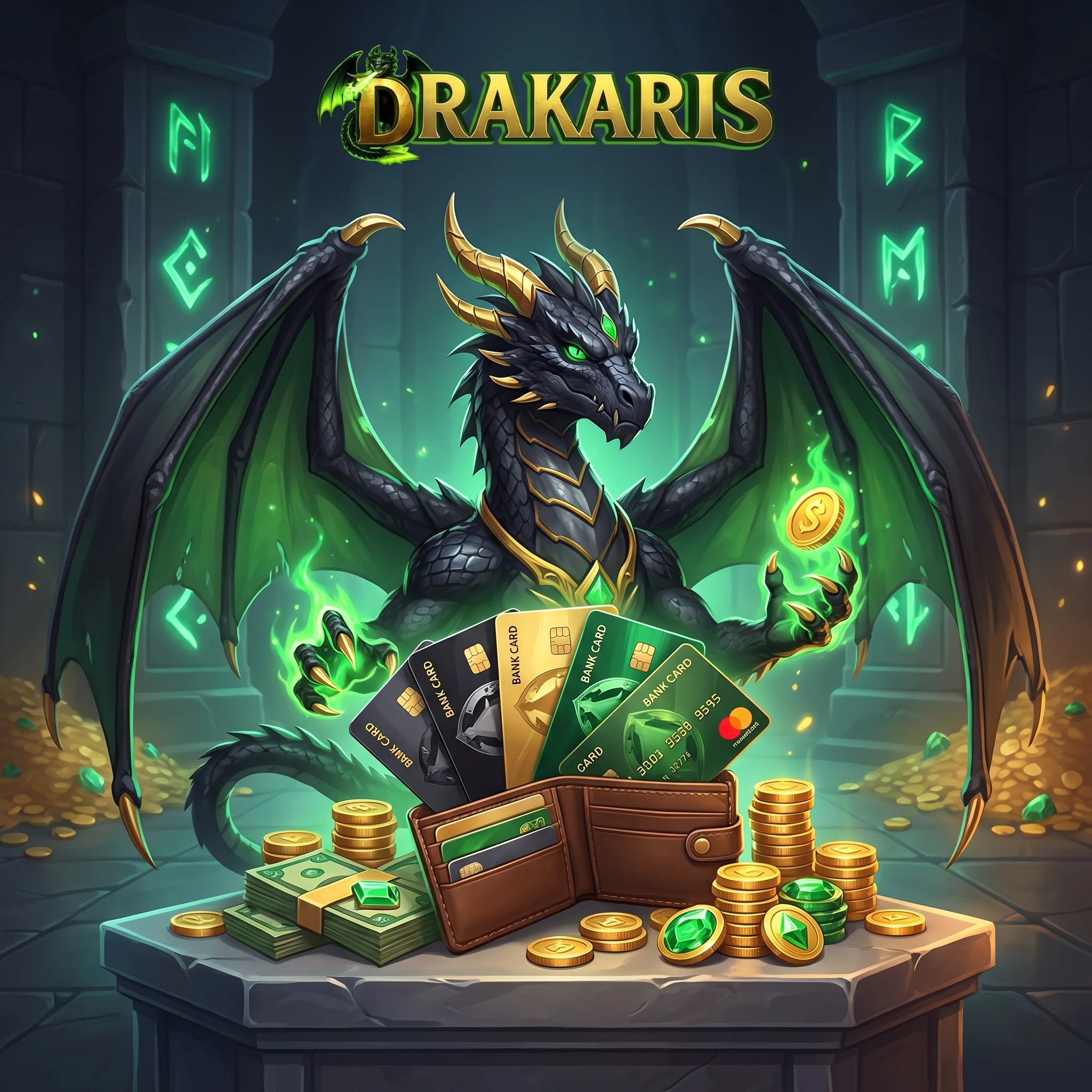 Drakaris Drache mit Zahlungsmethoden