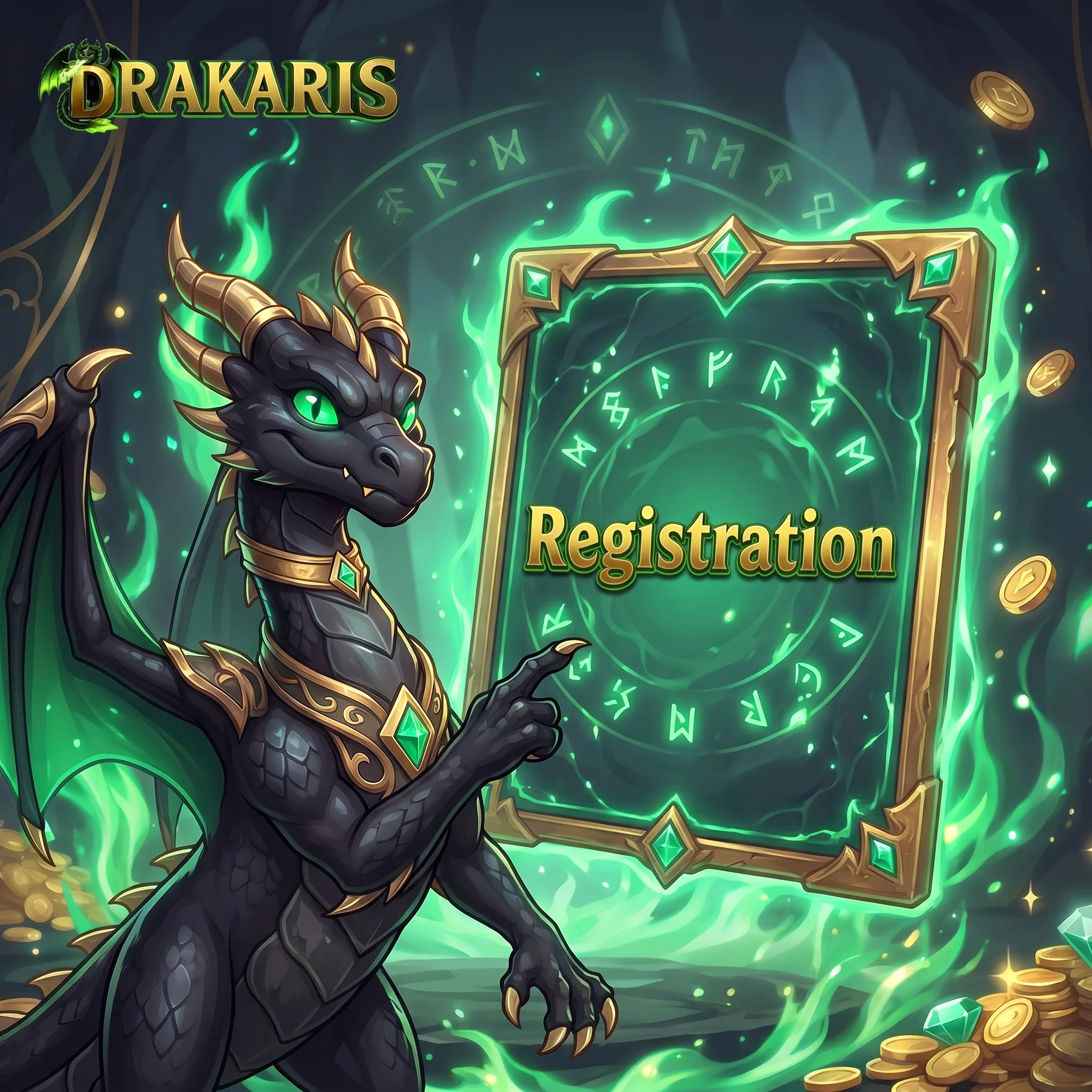 Drakaris Drache vor der Registrierung
